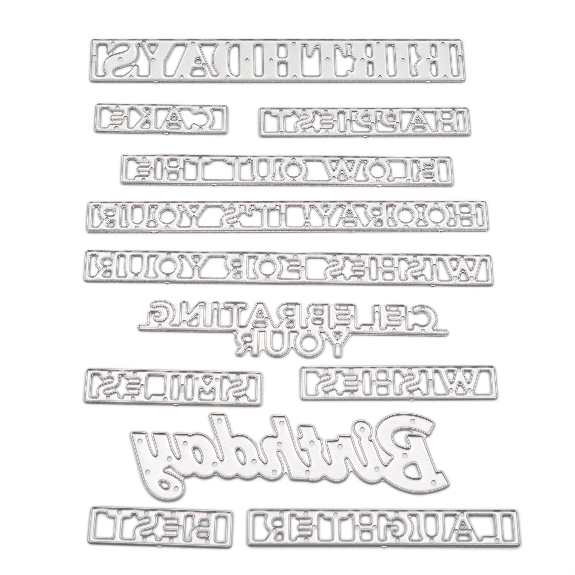 6 Pack: Birthday Sentiments Cutting Die Set by Recollections™